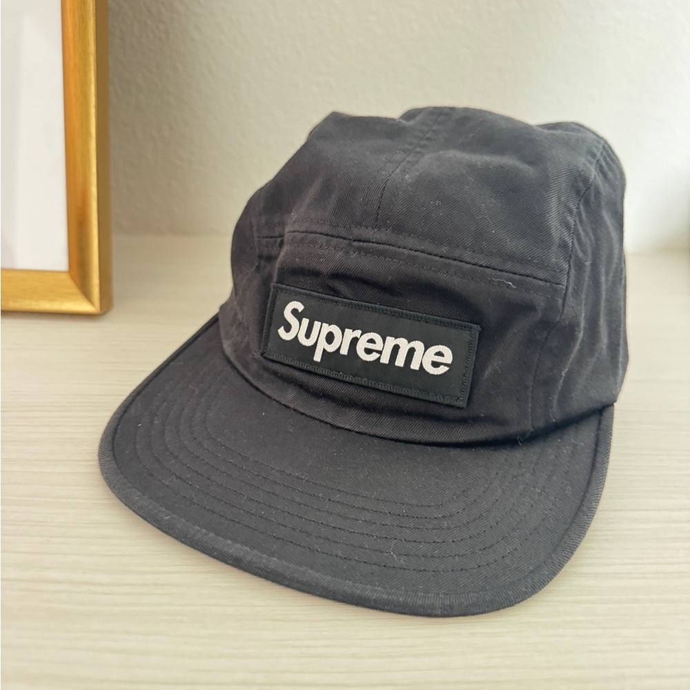 Supreme Black Five-Panel Camp Cap - image 1